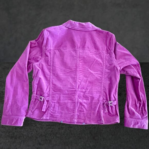 Jones New York Signature Stretch Corduroy Shacket Button Front Womens Sz L Pink - Picture 2 of 10